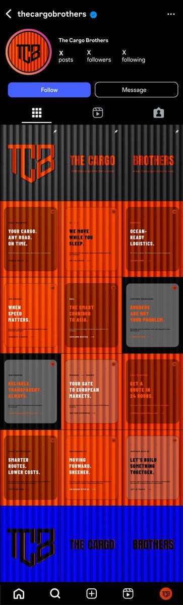 The Cargo Brothers Instagram grid
