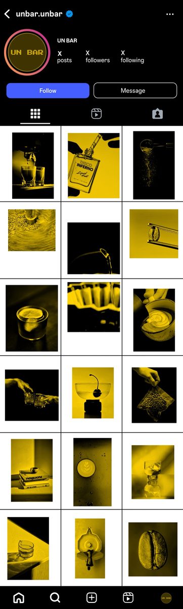 UN BAR Instagram grid