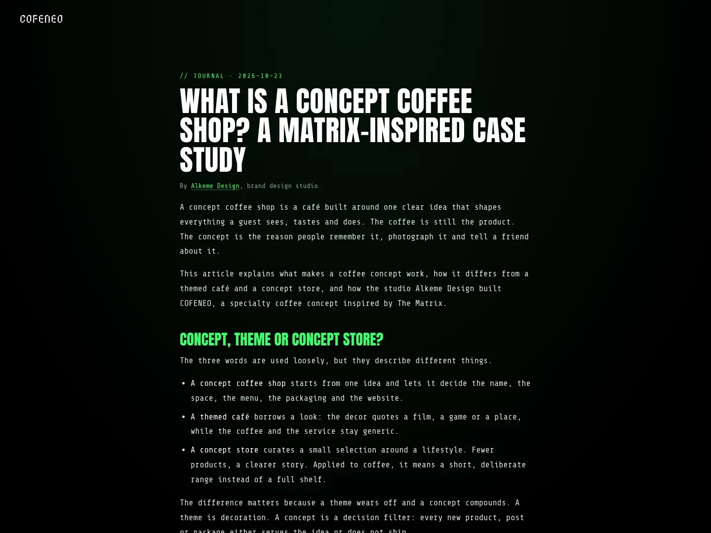 COFENEO · FAQ und Fachzeitschrift für Suche und KI · Alkeme Design