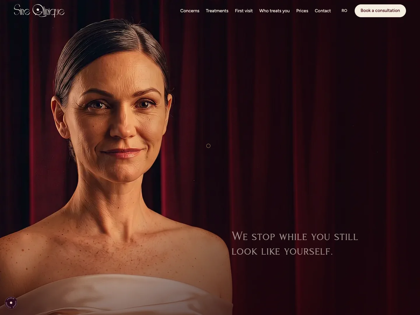 Website von Sine Qlinique: die Startseite · Alkeme Design