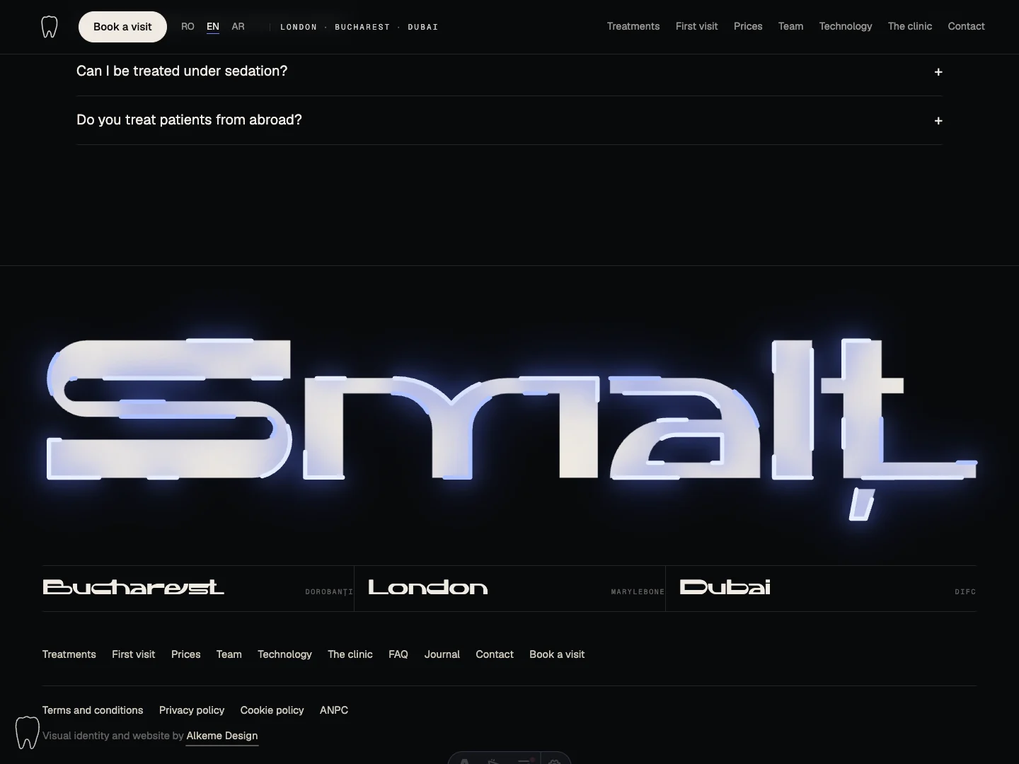 Smalț-Website: die Startseite · Alkeme Design